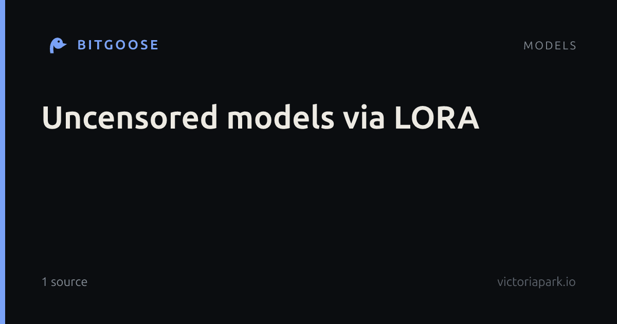 Uncensored models via LORA