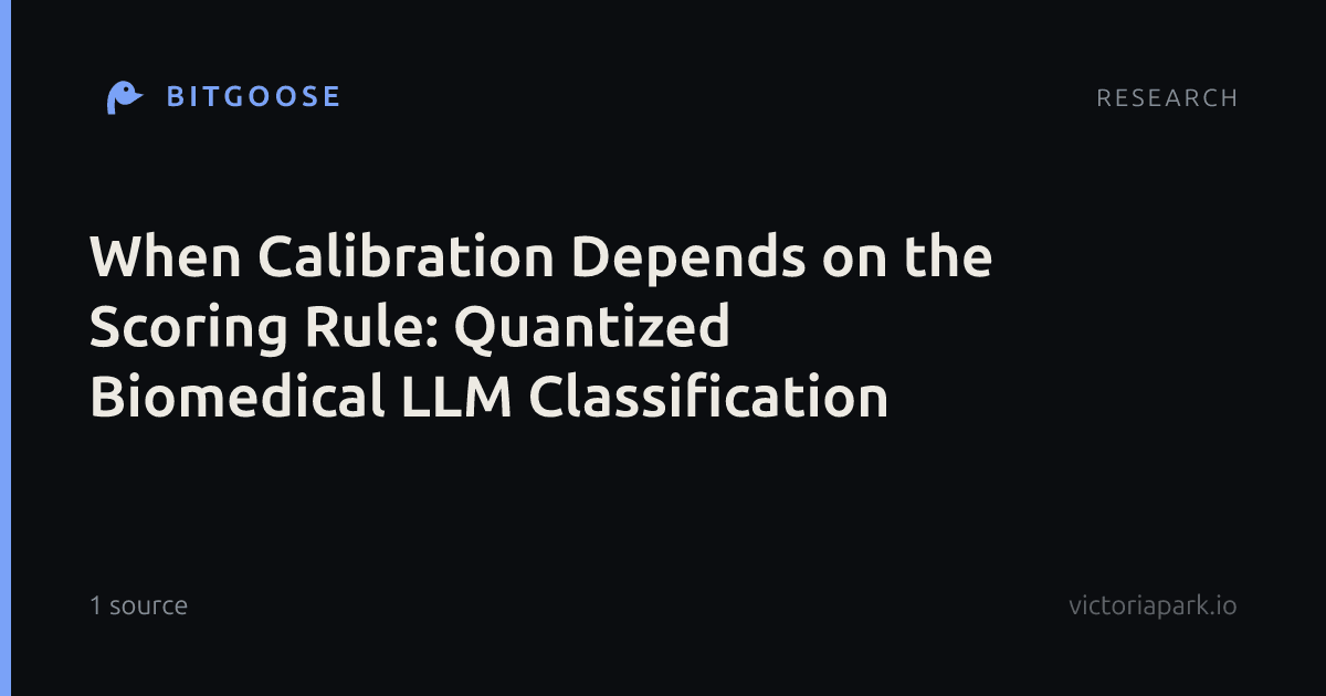 When Calibration Depends on the Scoring Rule: Quantized Biomedical LLM Classification