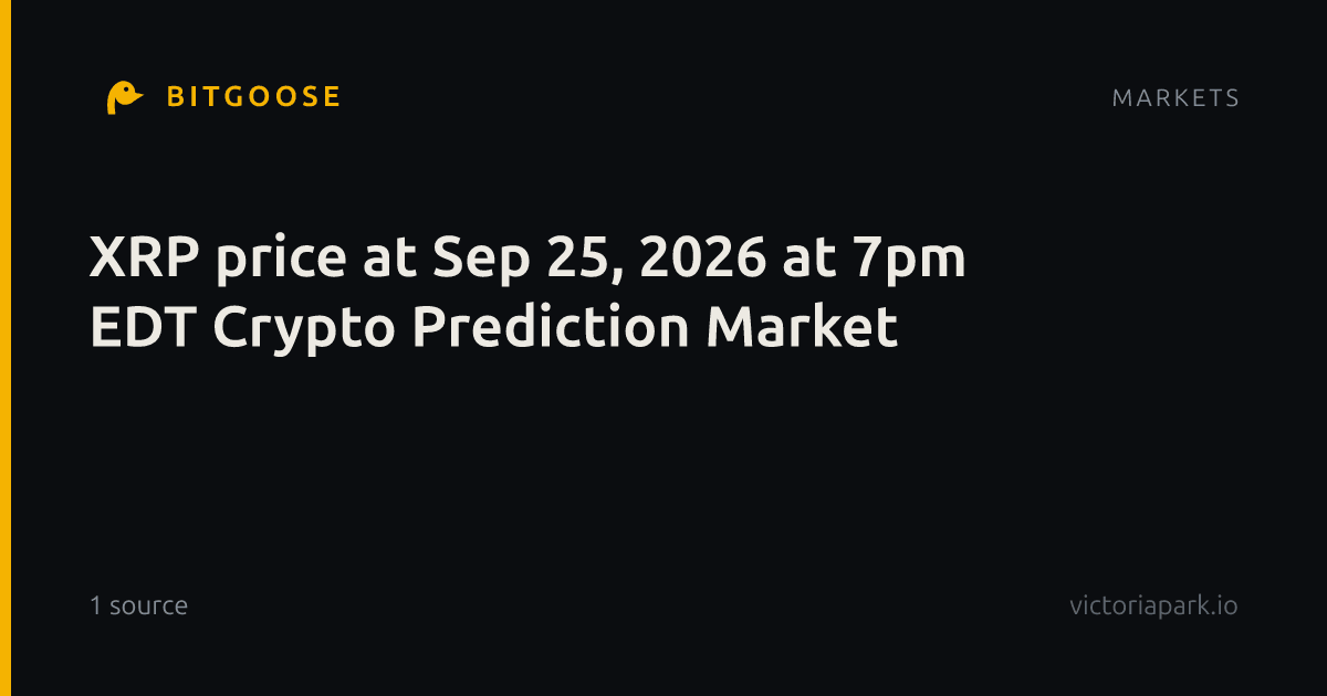 XRP price at Sep 25, 2026 at 7pm EDT Crypto Prediction Market