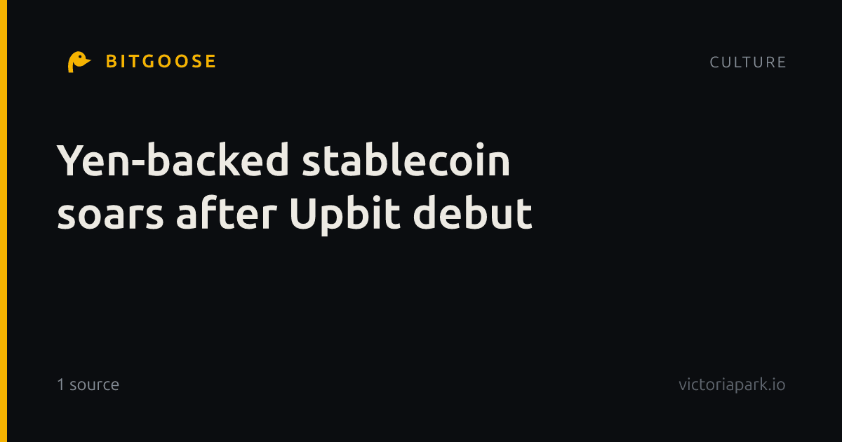 Yen-backed stablecoin soars after Upbit debut
