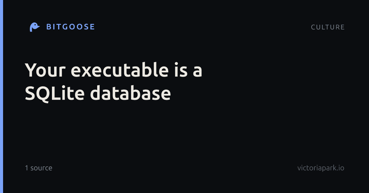 Your executable is a SQLite database